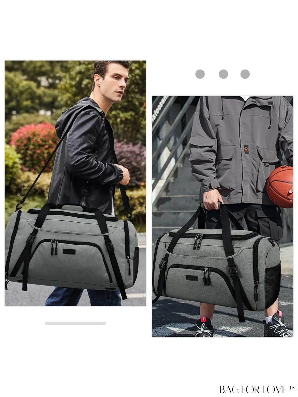 BagForLove - 40L Waterproof Gym Duffle Bag for Women & Men - Travel Sports Bag with Shoe Compartment & Wet Pocket