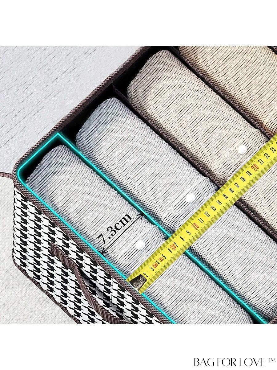 BagForLove - 7-grid Houndstooth Pattern Pant Storage Box: Organize Sweaters and Jeans in Style