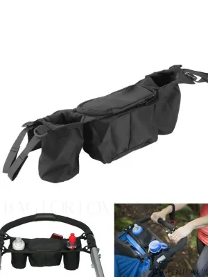 BagForLove - Black Oxford Cloth Diaper Bag: Portable, Waterproof, and Stylish Stroller Organizer