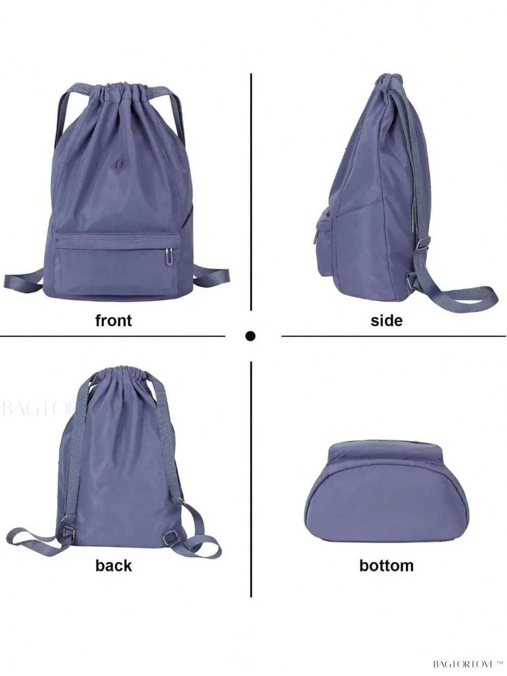 BagForLove - Cinched Backpack with Water Resistant Material and Storage Compartment