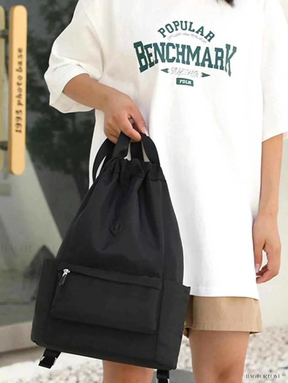 BagForLove - Cinched Backpack with Water Resistant Material and Storage Compartment