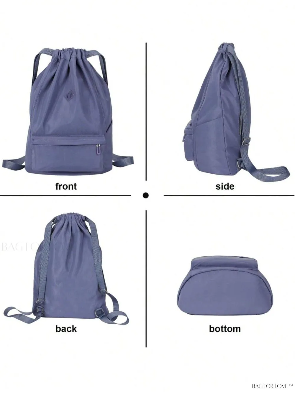 BagForLove - Cinched Backpack with Water Resistant Material and Storage Compartment