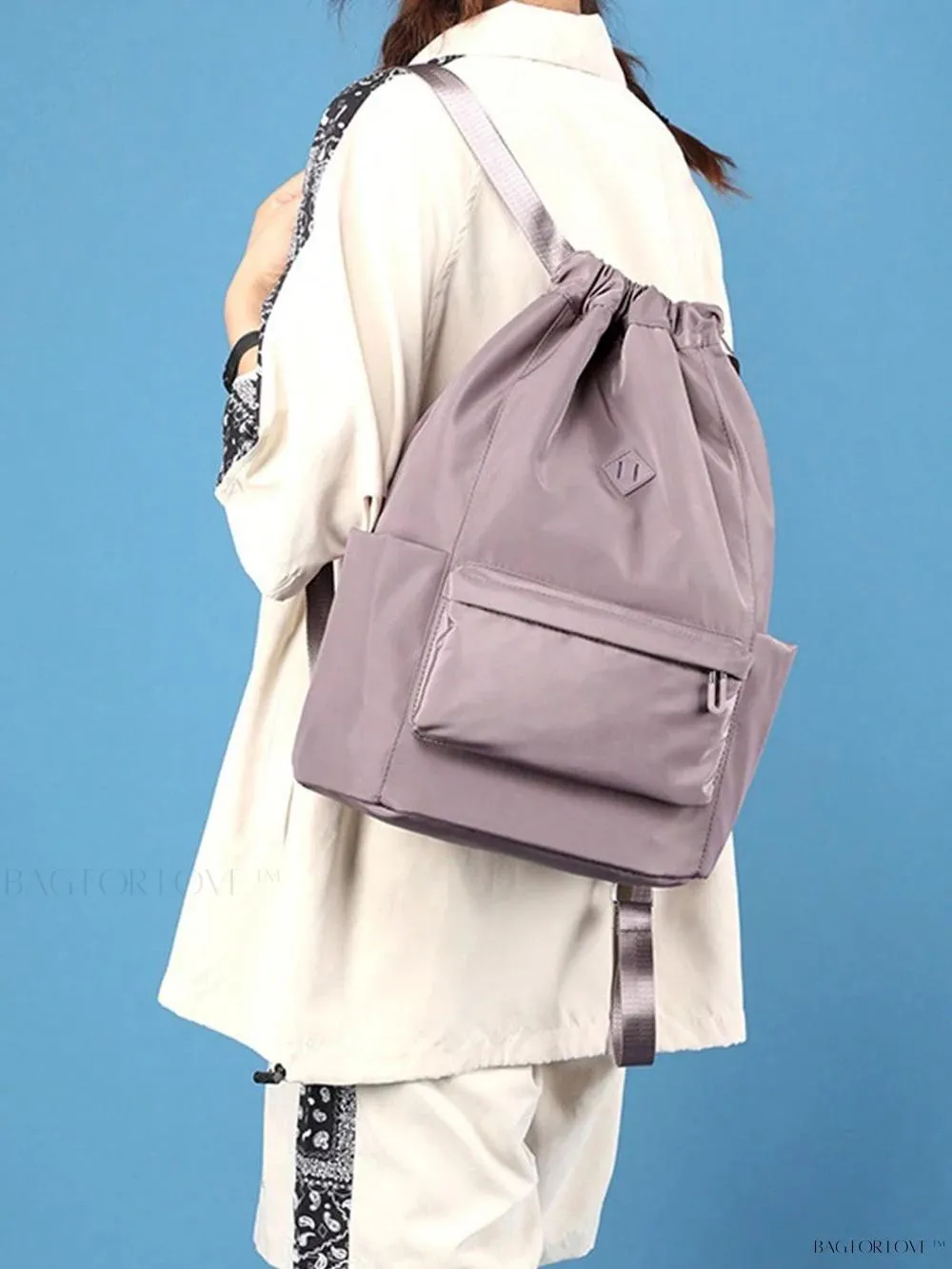 BagForLove - Cinched Backpack with Water Resistant Material and Storage Compartment