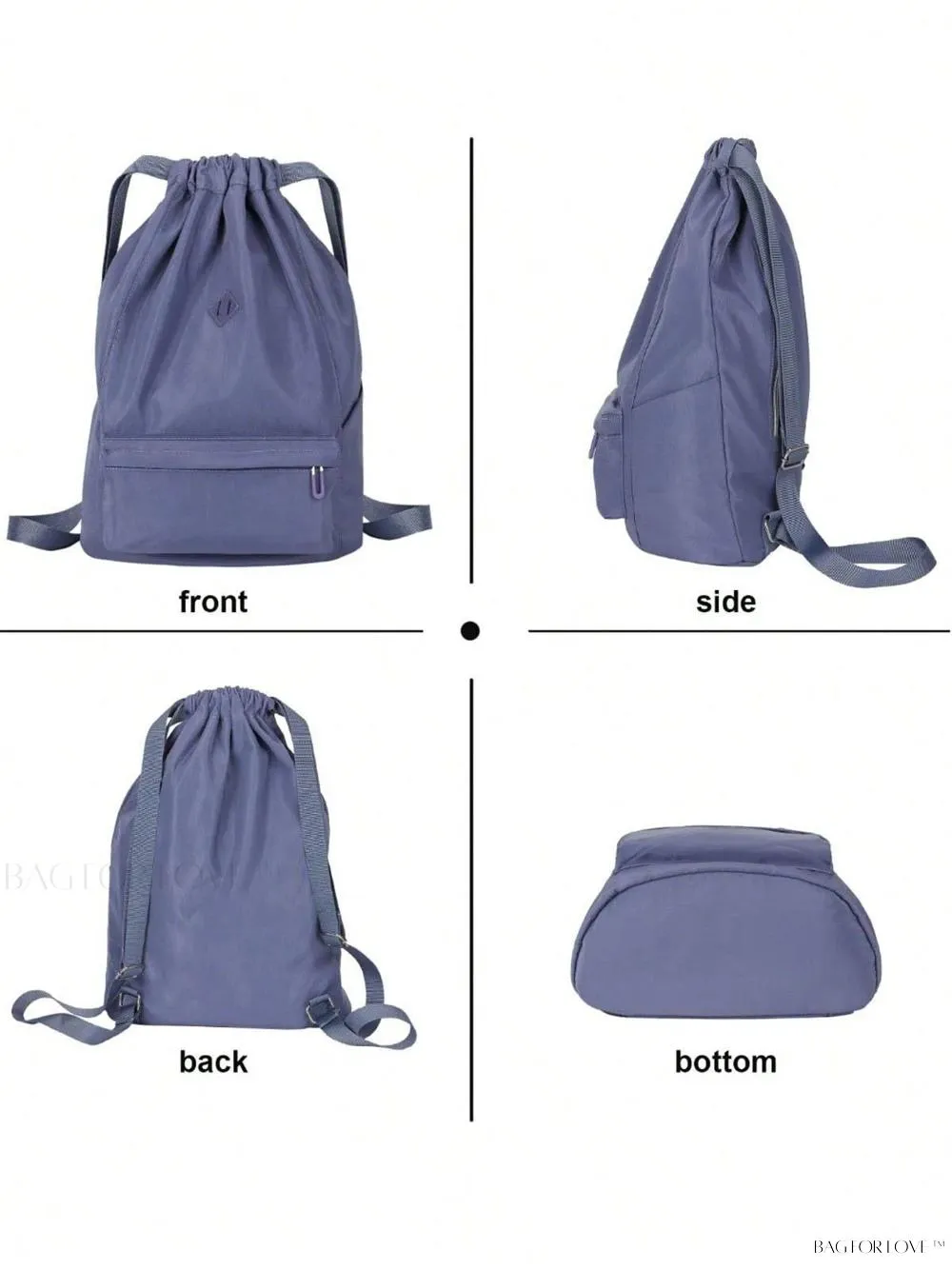 BagForLove - Cinched Backpack with Water Resistant Material and Storage Compartment