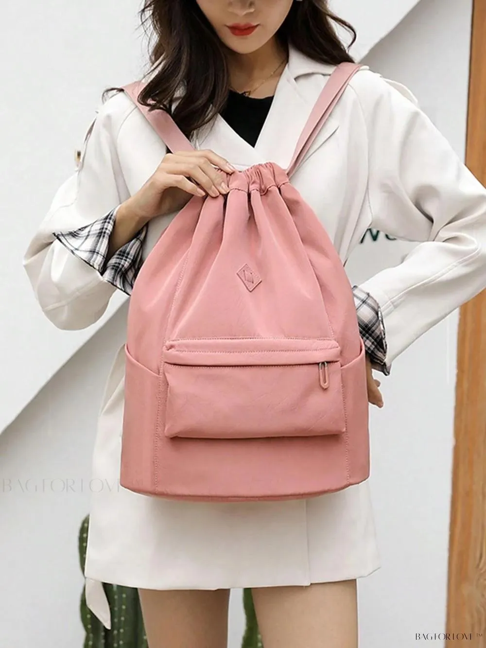 BagForLove - Cinched Backpack with Water Resistant Material and Storage Compartment