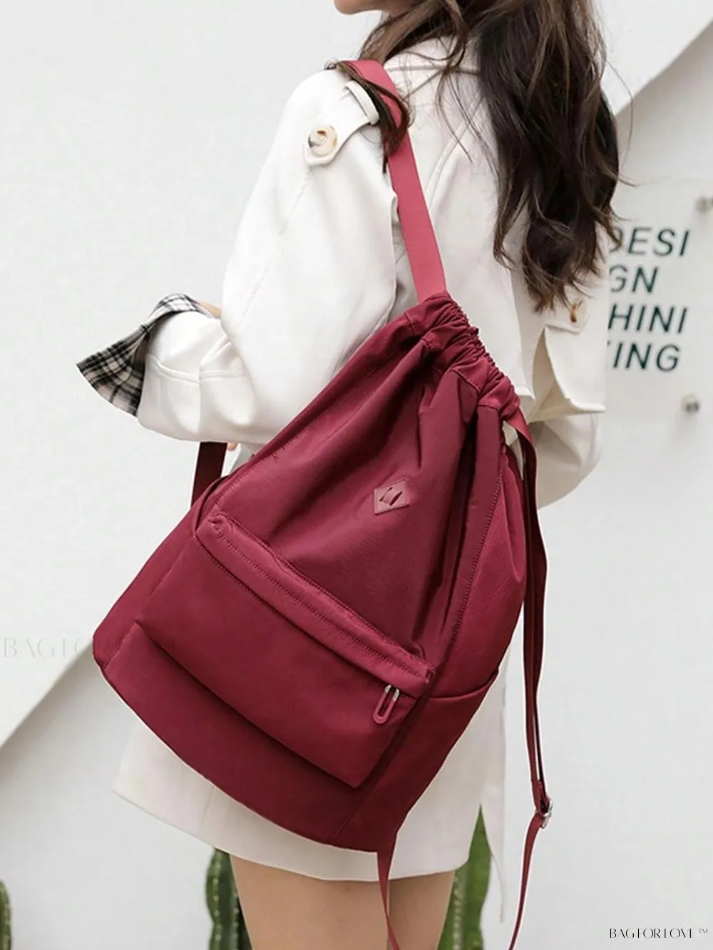 BagForLove - Cinched Backpack with Water Resistant Material and Storage Compartment