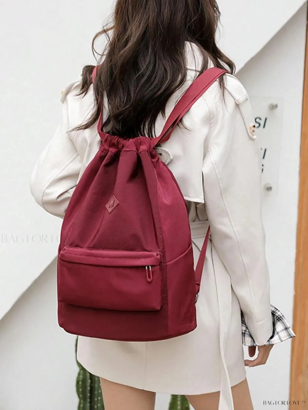 BagForLove - Cinched Backpack with Water Resistant Material and Storage Compartment