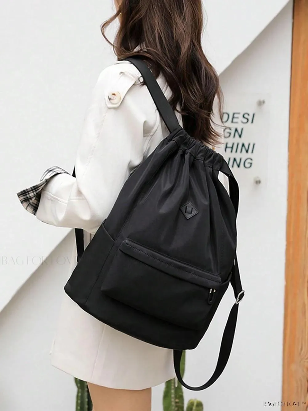 BagForLove - Cinched Backpack with Water Resistant Material and Storage Compartment
