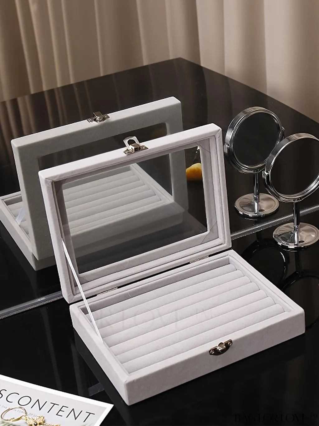 BagForLove - Clear Lid Jewelry Organizer: Compact, Versatile Storage Case for Rings, Earrings, and Bracelets