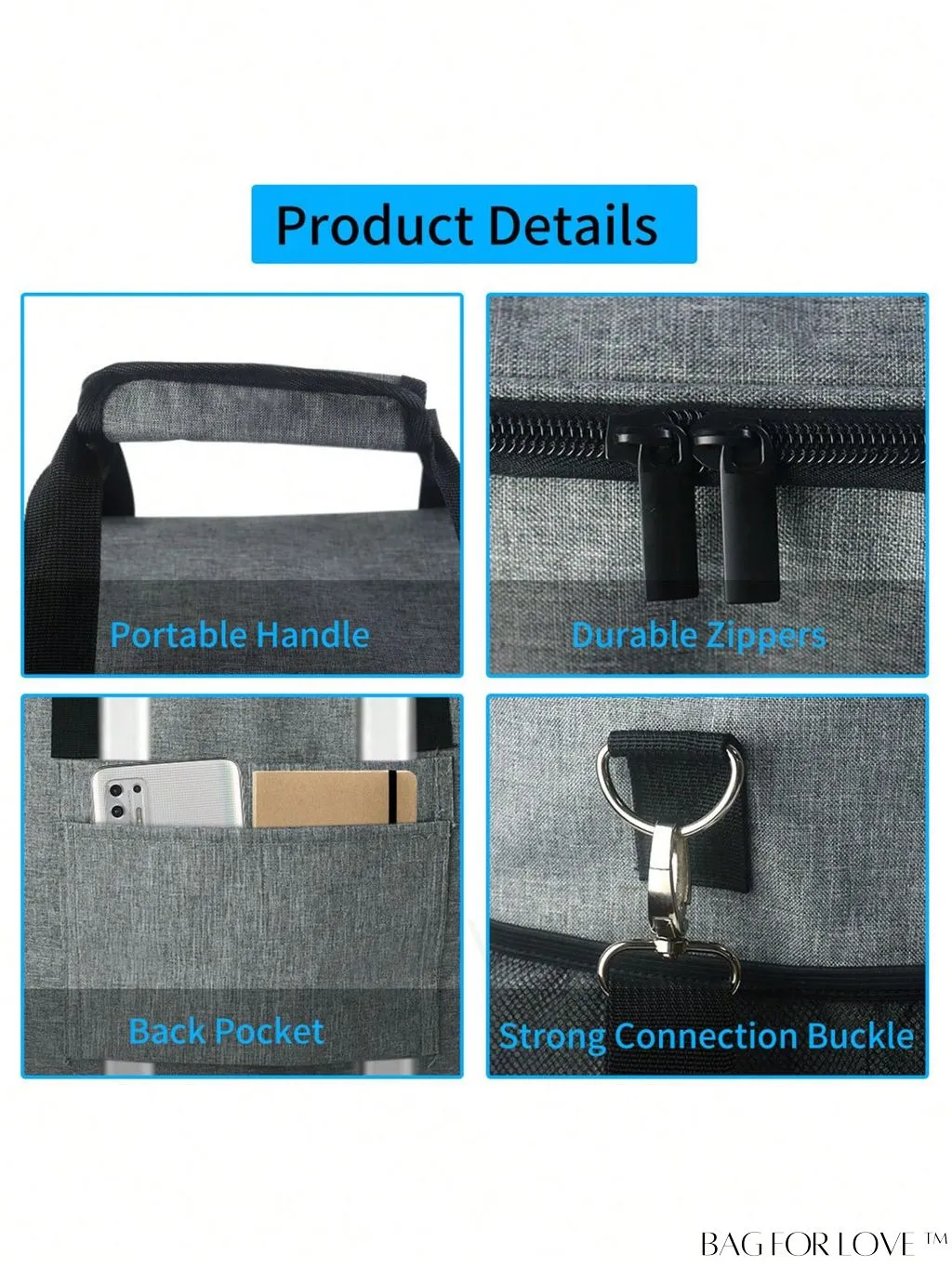 BagForLove - Compact Zippered Storage Bag with Dual Handles