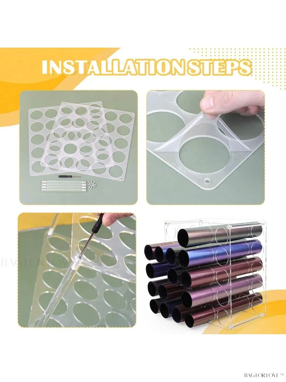 BagForLove - Craft Room Essential Vinyl Organizer with 25 Holes