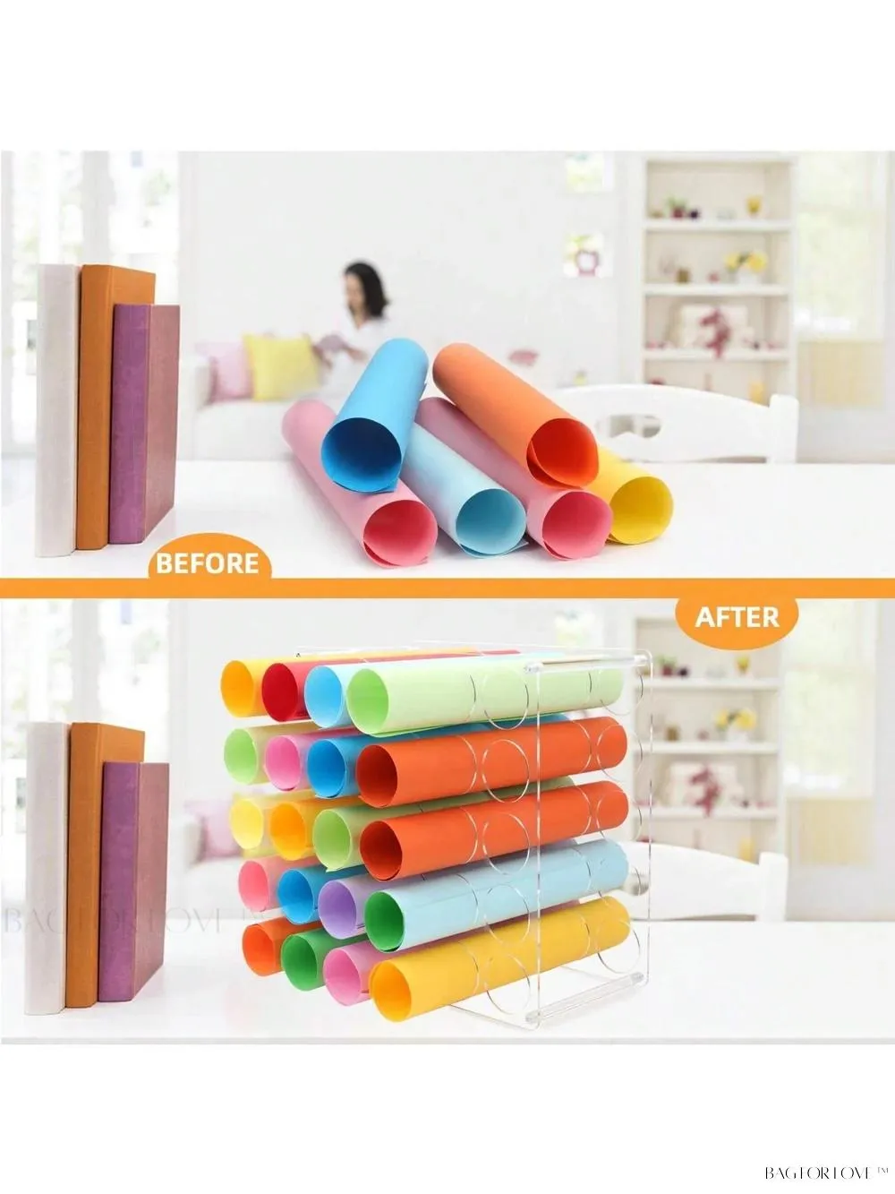 BagForLove - Craft Room Essential Vinyl Organizer with 25 Holes