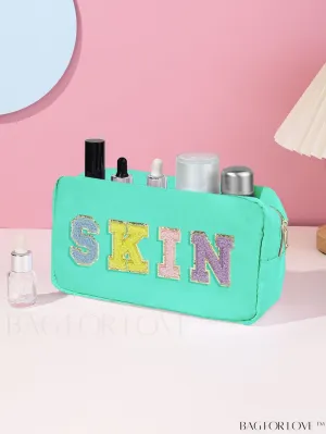 BagForLove - Daily Makeup Bag with Letter Patch Decor