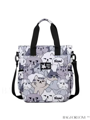 BagForLove - Double Handle Cartoon Graphic Square Bag for Preppy Fashion