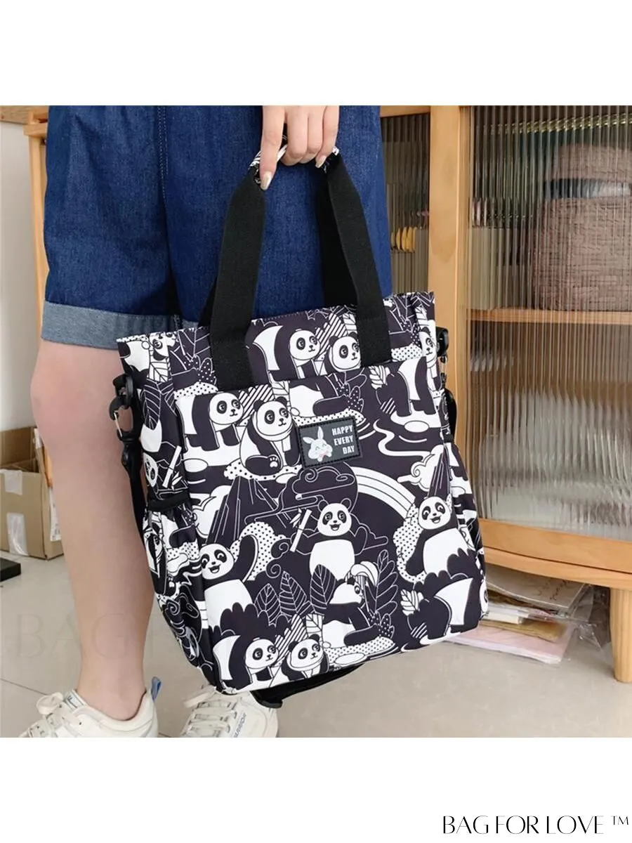 BagForLove - Double Handle Cartoon Graphic Square Bag for Preppy Fashion