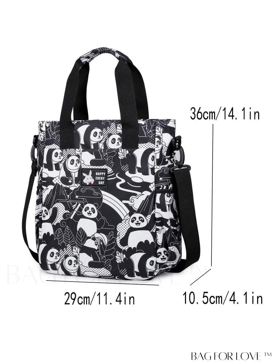 BagForLove - Double Handle Cartoon Graphic Square Bag for Preppy Fashion