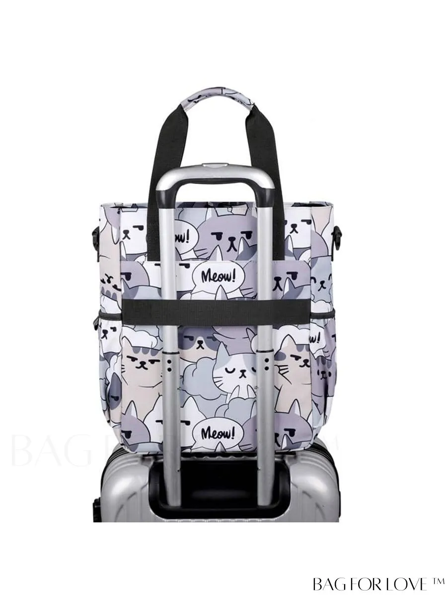 BagForLove - Double Handle Cartoon Graphic Square Bag for Preppy Fashion
