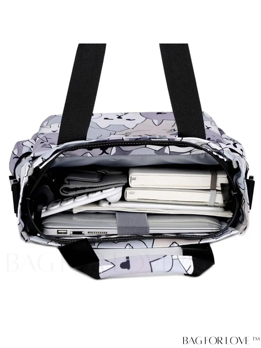 BagForLove - Double Handle Cartoon Graphic Square Bag for Preppy Fashion
