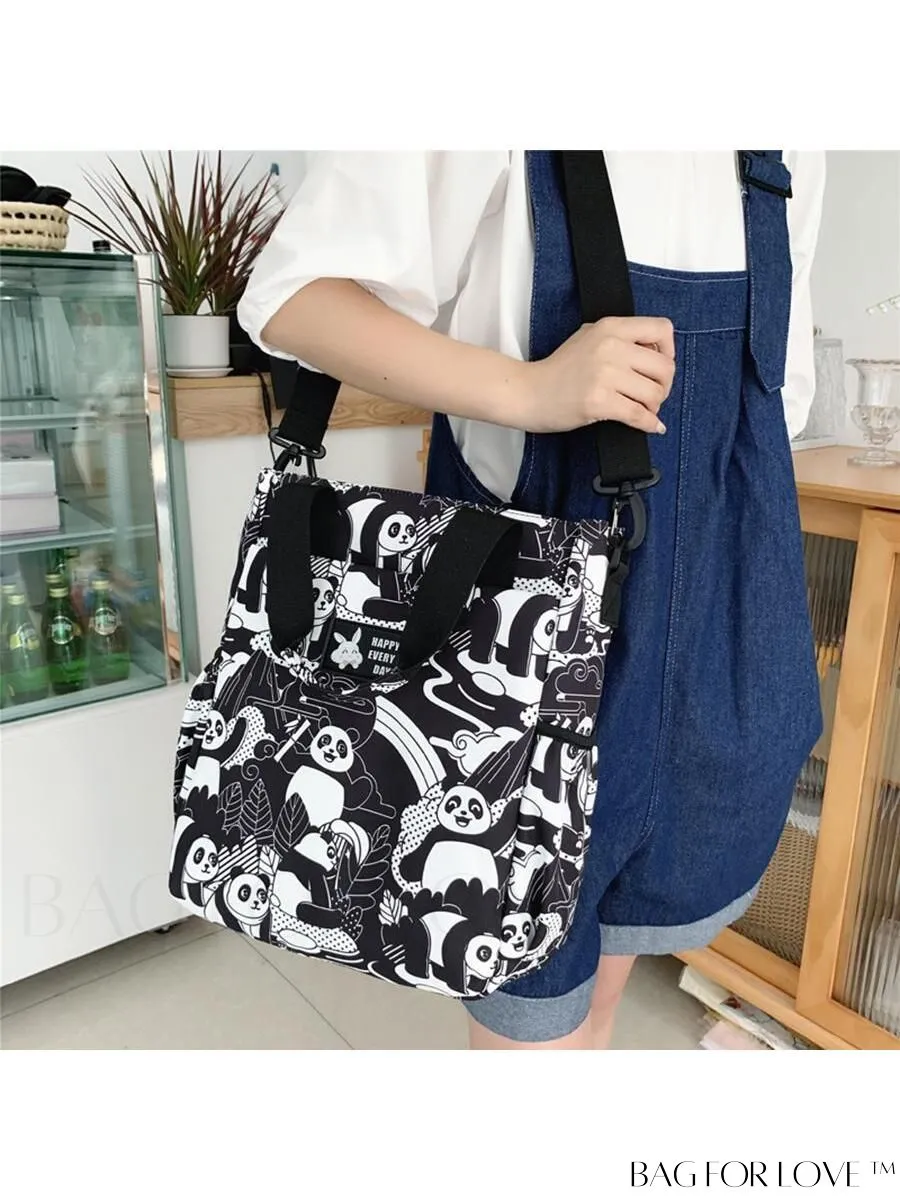 BagForLove - Double Handle Cartoon Graphic Square Bag for Preppy Fashion