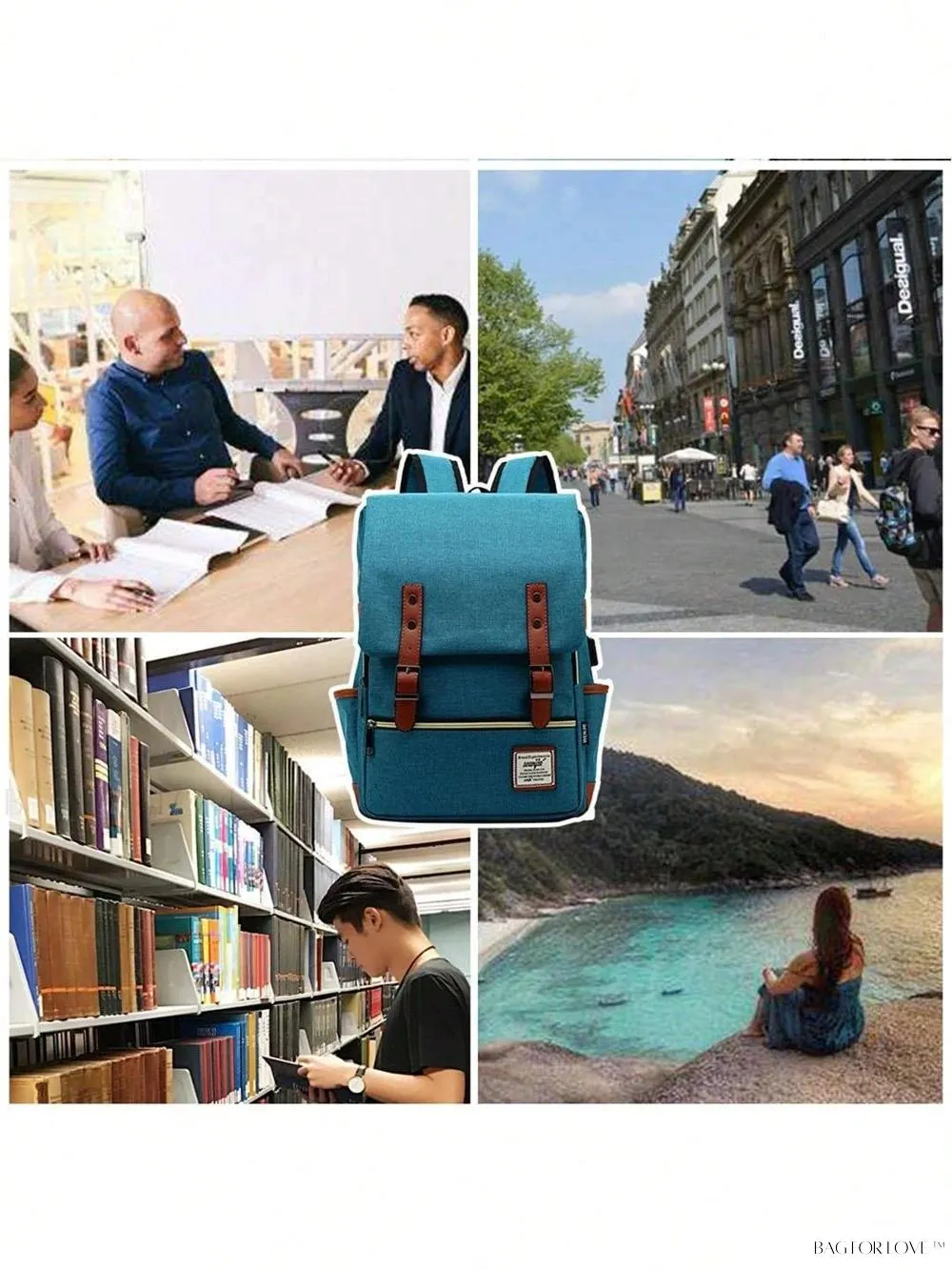 BagForLove - Durable Rucksack Notebook Bag with USB Charging Port