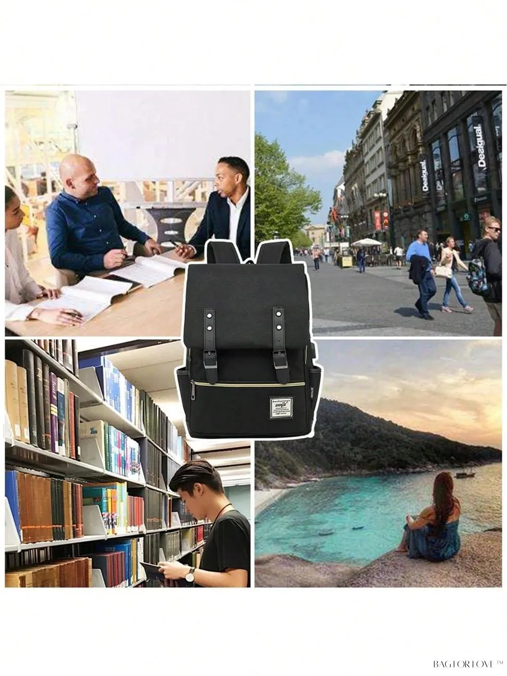 BagForLove - Durable Rucksack Notebook Bag with USB Charging Port