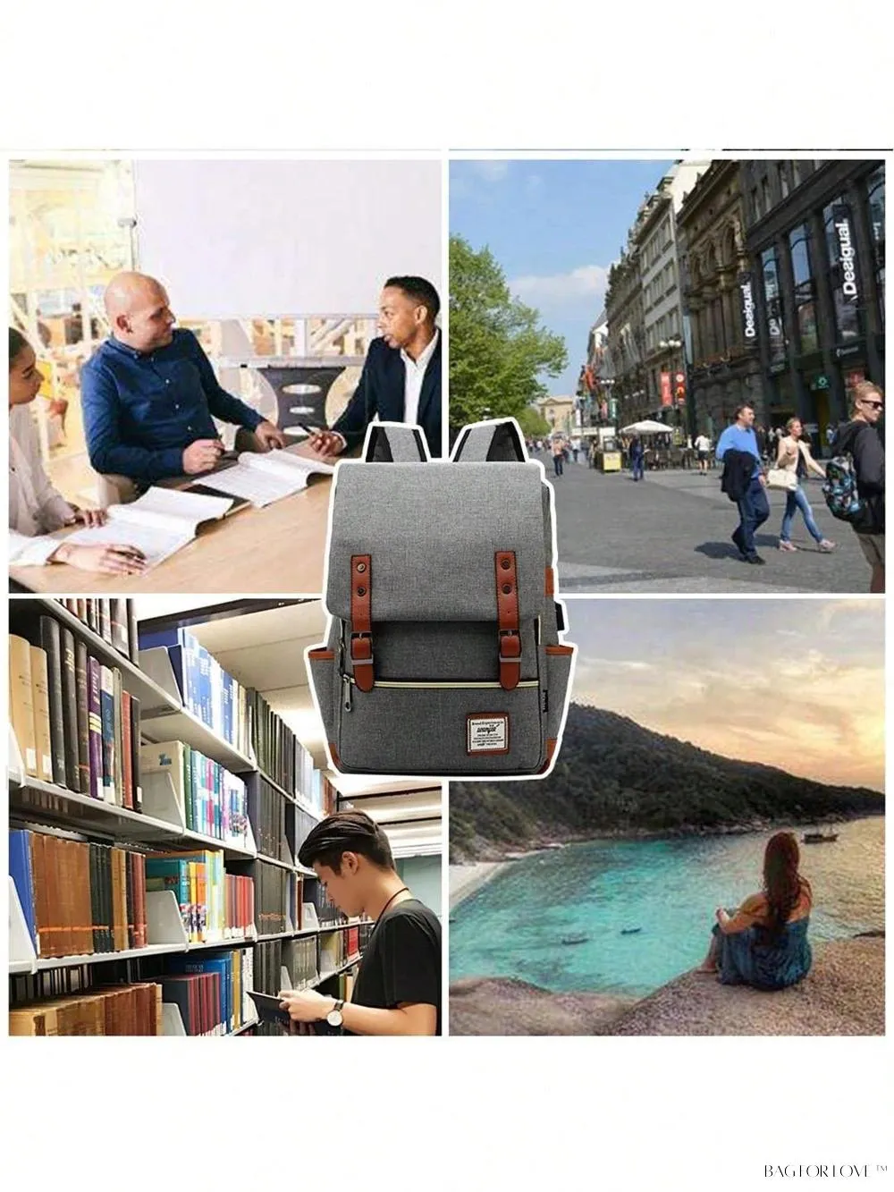 BagForLove - Durable Rucksack Notebook Bag with USB Charging Port