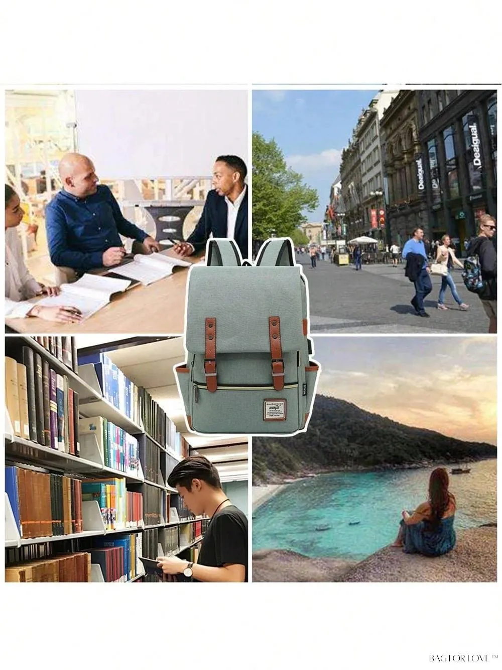BagForLove - Durable Rucksack Notebook Bag with USB Charging Port