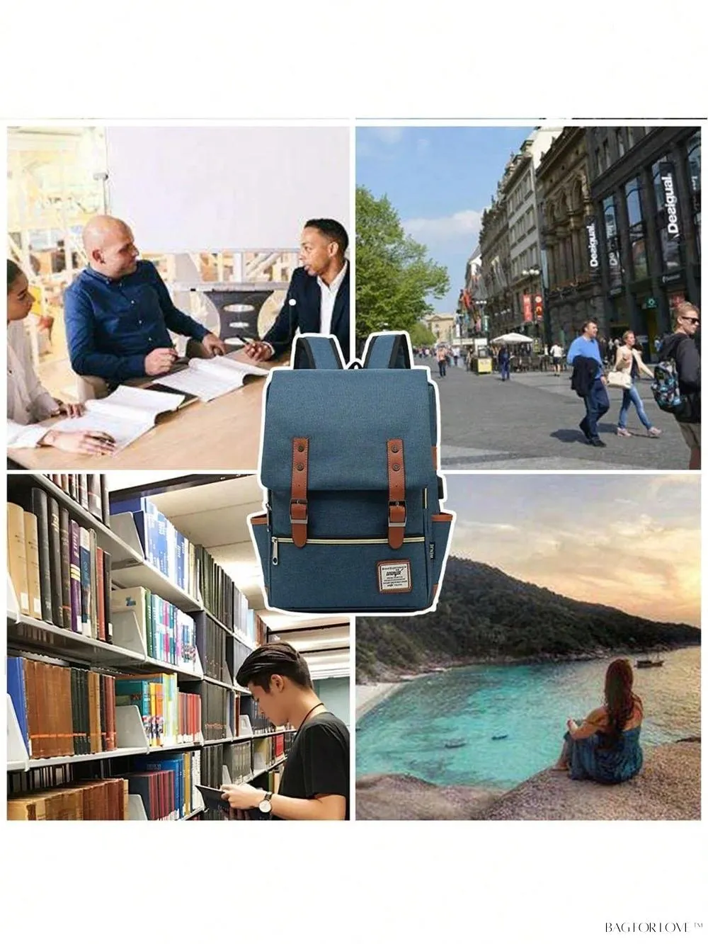 BagForLove - Durable Rucksack Notebook Bag with USB Charging Port