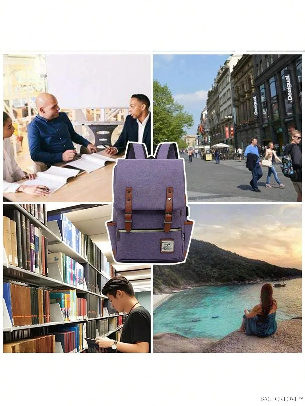 BagForLove - Durable Rucksack Notebook Bag with USB Charging Port