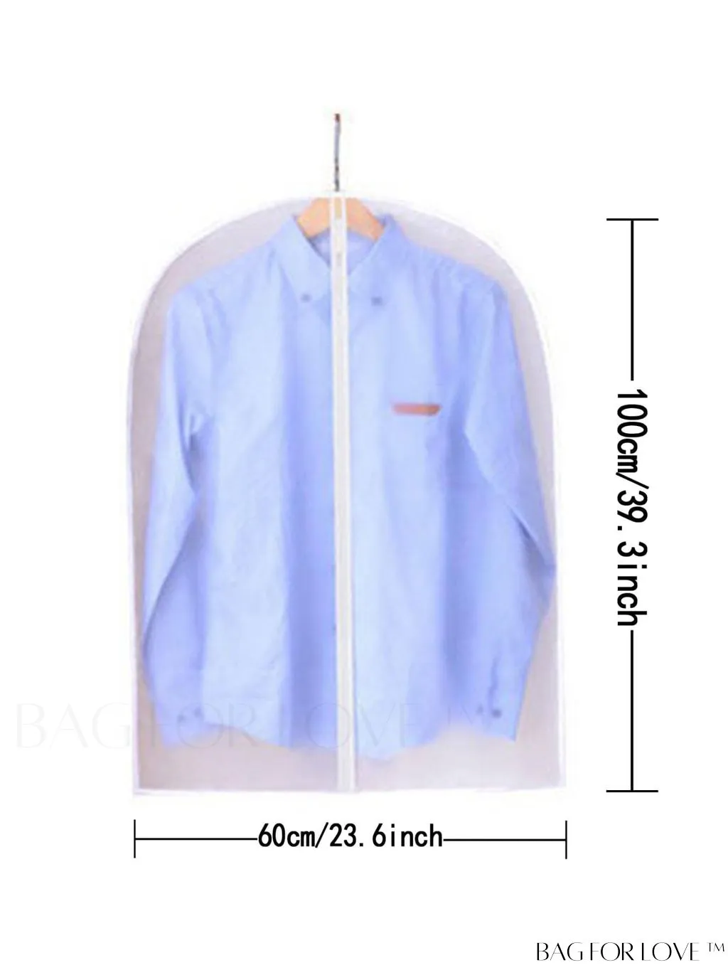 BagForLove - Dustproof Clothing Covers - Transparent, Foldable, and Waterproof - 5pcs Set for Garment Storage