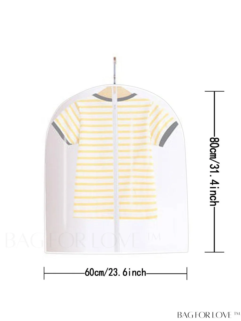 BagForLove - Dustproof Clothing Covers - Transparent, Foldable, and Waterproof - 5pcs Set for Garment Storage
