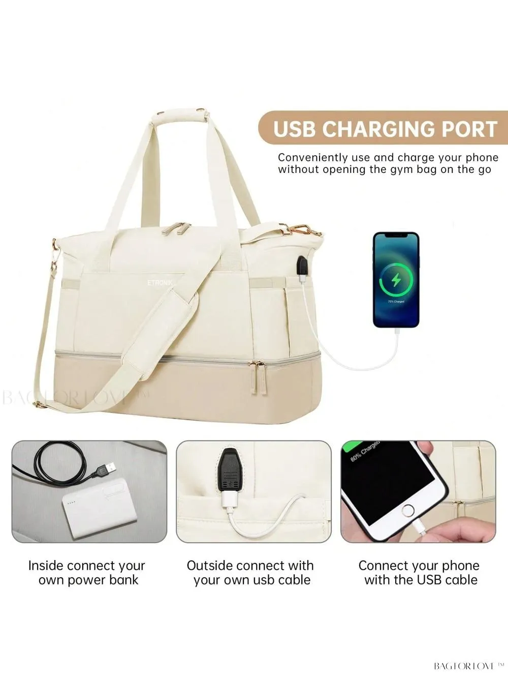 BagForLove - Essential Weekender Overnight Duffel For Female Athletes
