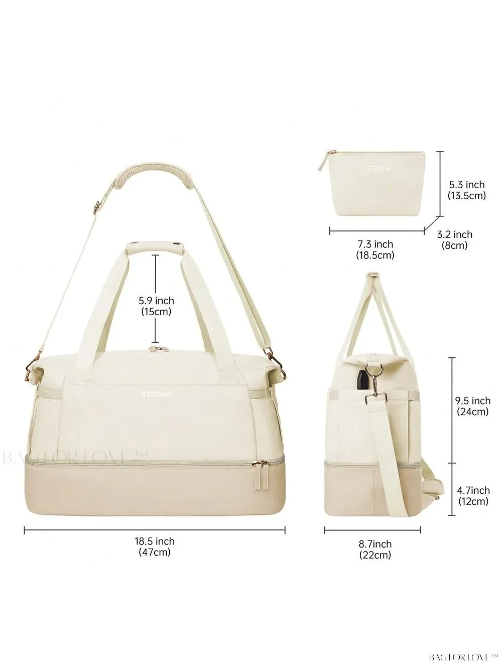 BagForLove - Essential Weekender Overnight Duffel For Female Athletes