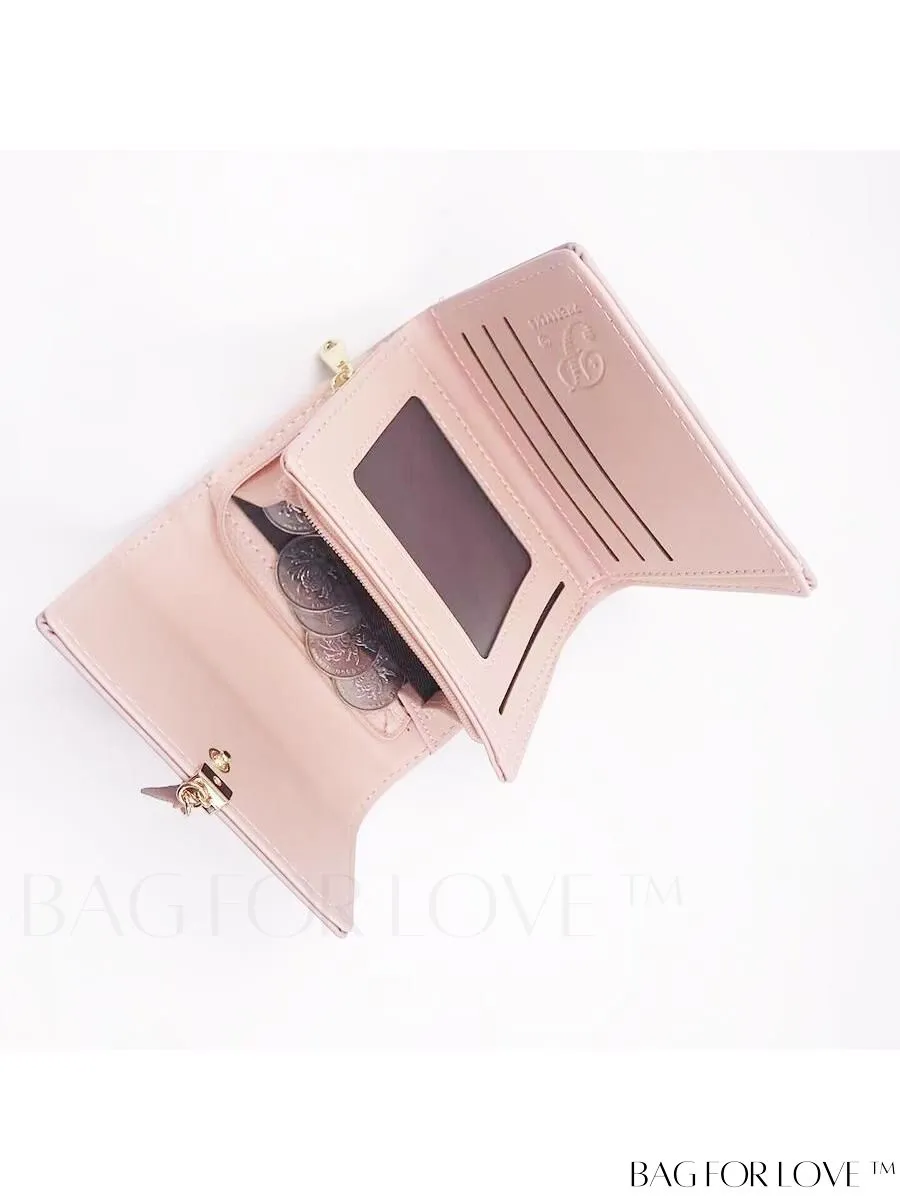 BagForLove - Foldable PU Leather Coin Purse for Women with Zipper Closure