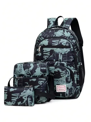 BagForLove - Graffiti Pattern Backpack Includes Laptop Bag And Coin Purse