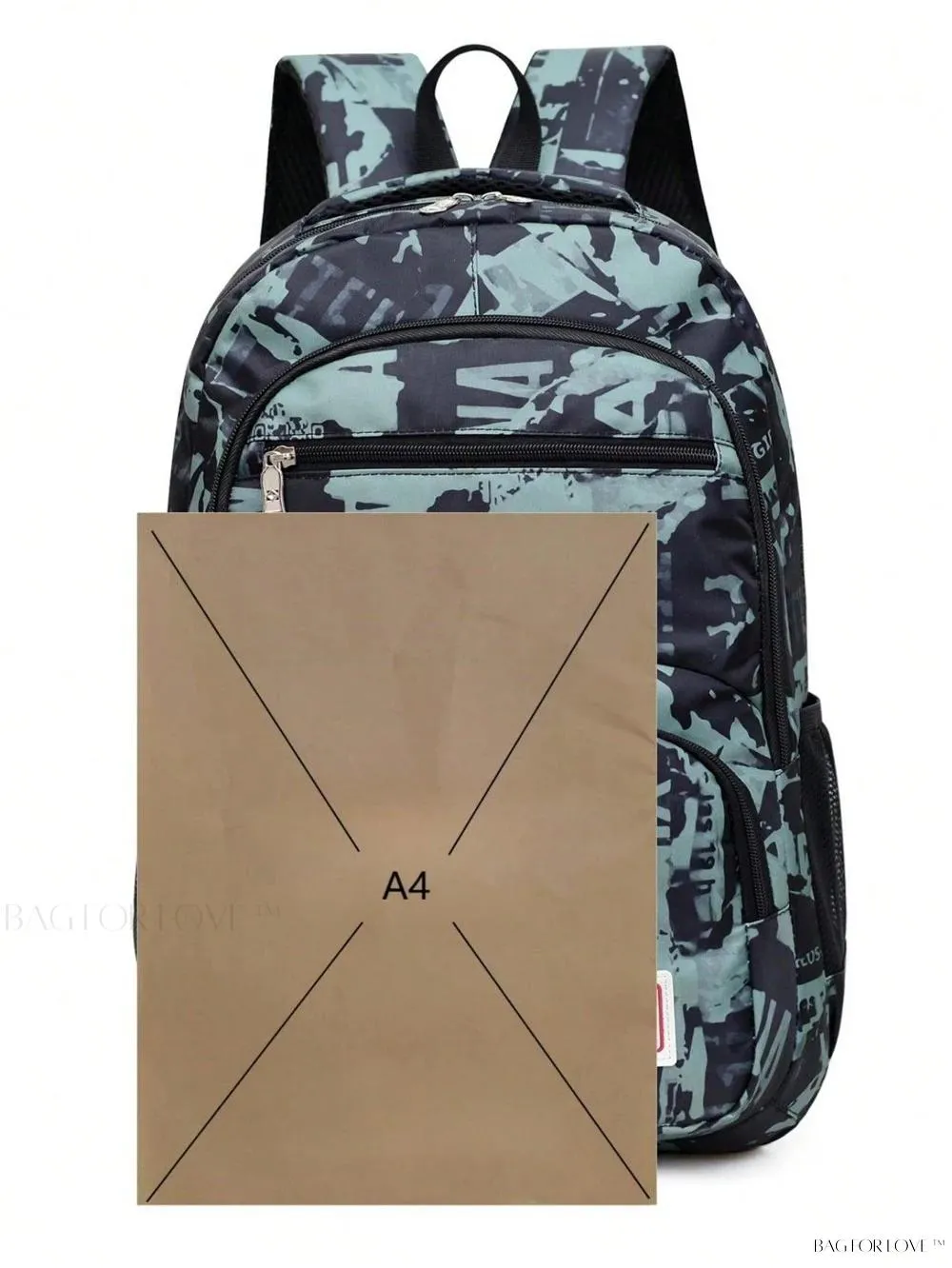 BagForLove - Graffiti Pattern Backpack Includes Laptop Bag And Coin Purse