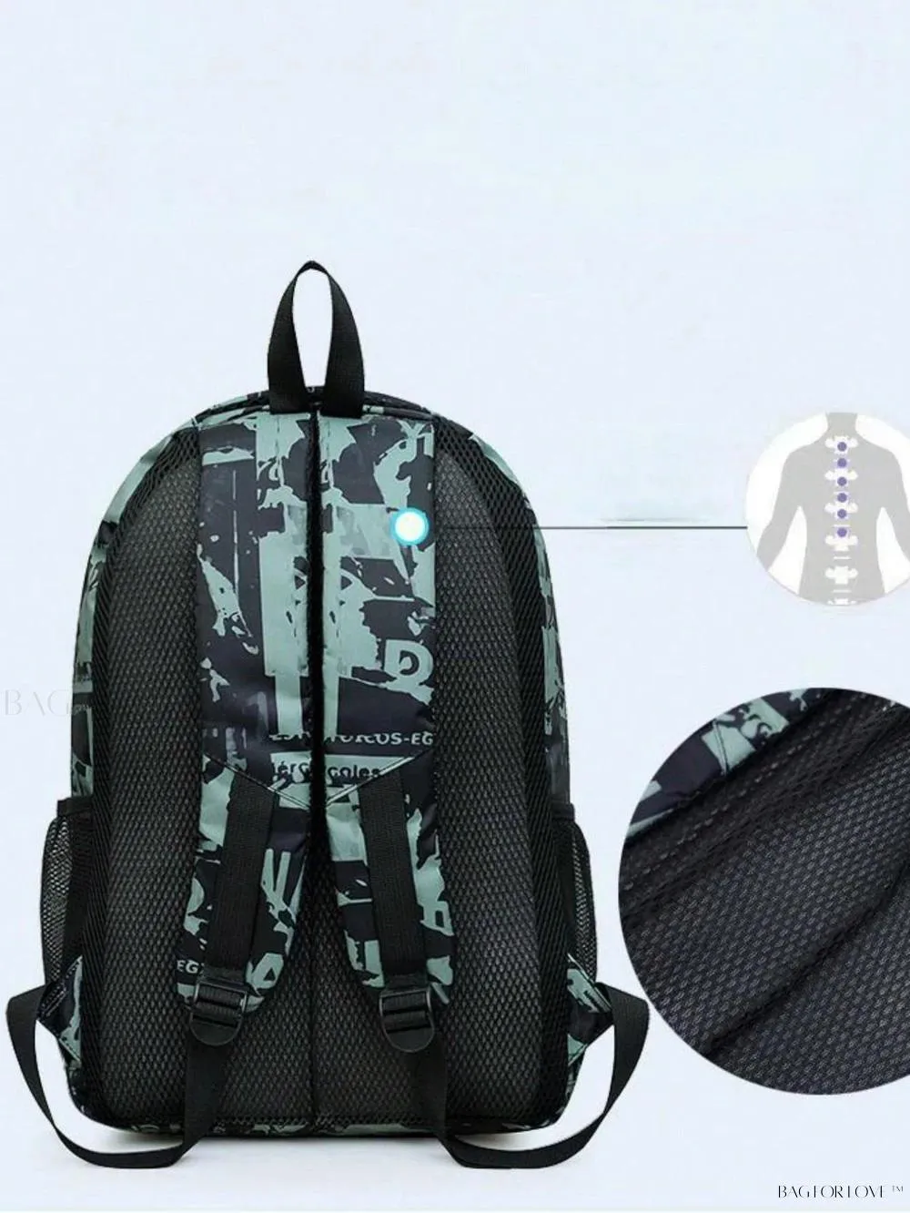 BagForLove - Graffiti Pattern Backpack Includes Laptop Bag And Coin Purse