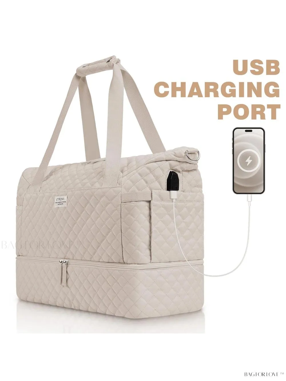 BagForLove - Gym Duffel Bag for Her with Shoe Storage and Wet Pocket