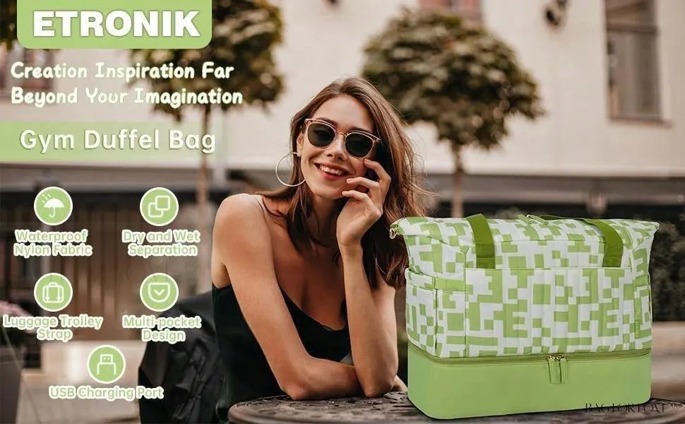 BagForLove - Gym Duffel Bag for Her with Shoe Storage and Wet Pocket