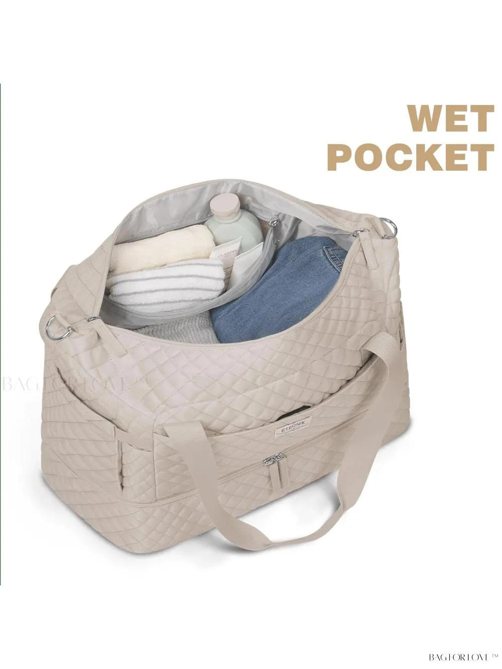 BagForLove - Gym Duffel Bag for Her with Shoe Storage and Wet Pocket