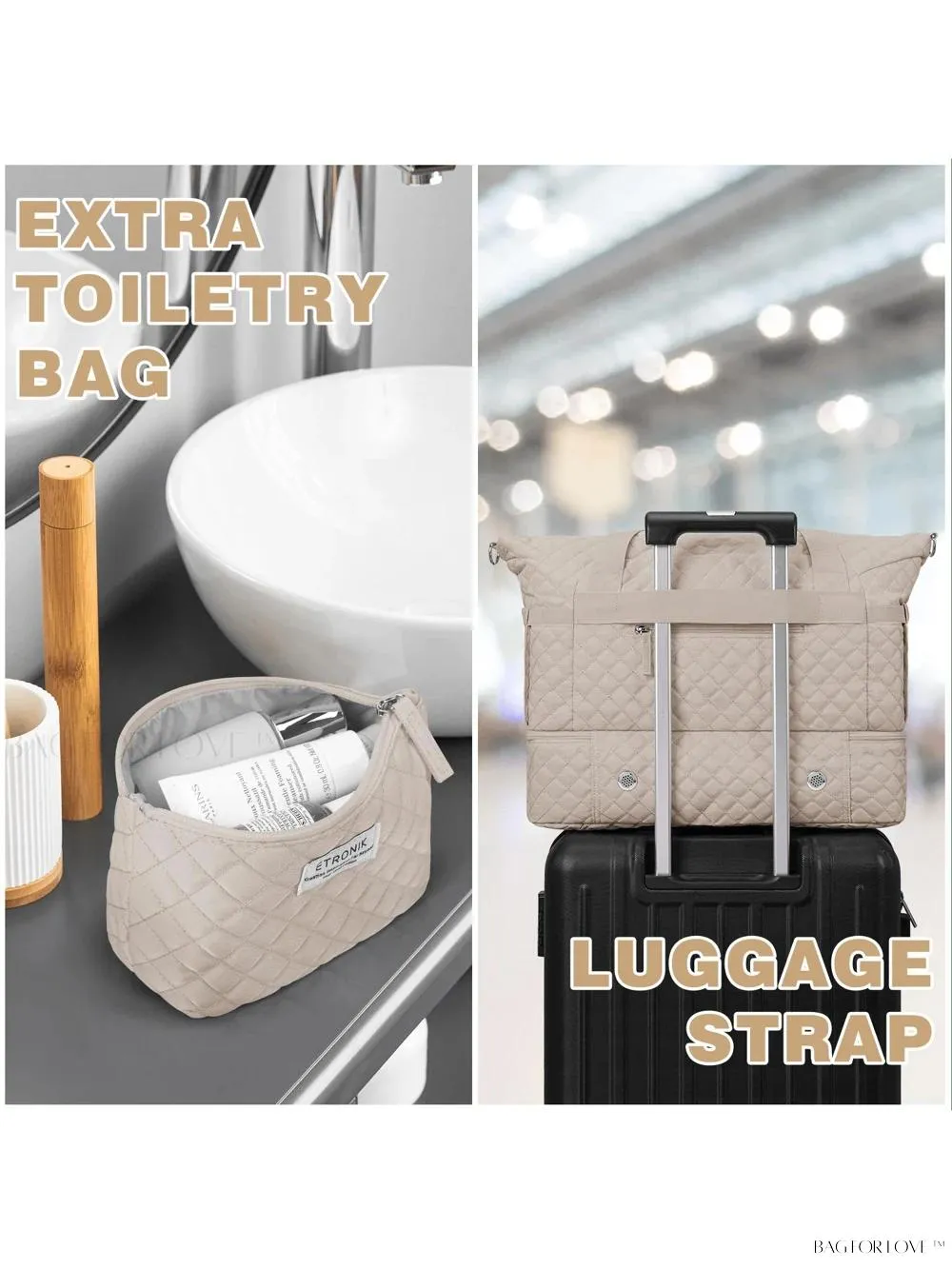 BagForLove - Gym Duffel Bag for Her with Shoe Storage and Wet Pocket