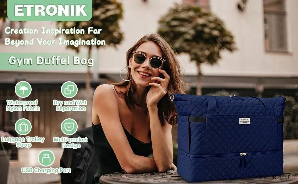 BagForLove - Gym Duffel Bag for Her with Shoe Storage and Wet Pocket