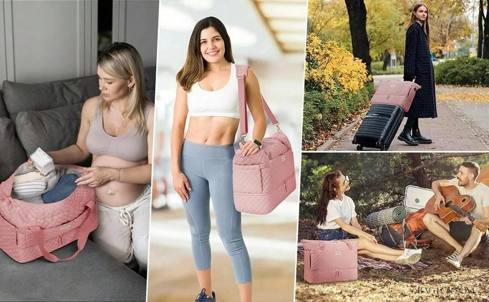 BagForLove - Gym Duffel Bag for Her with Shoe Storage and Wet Pocket