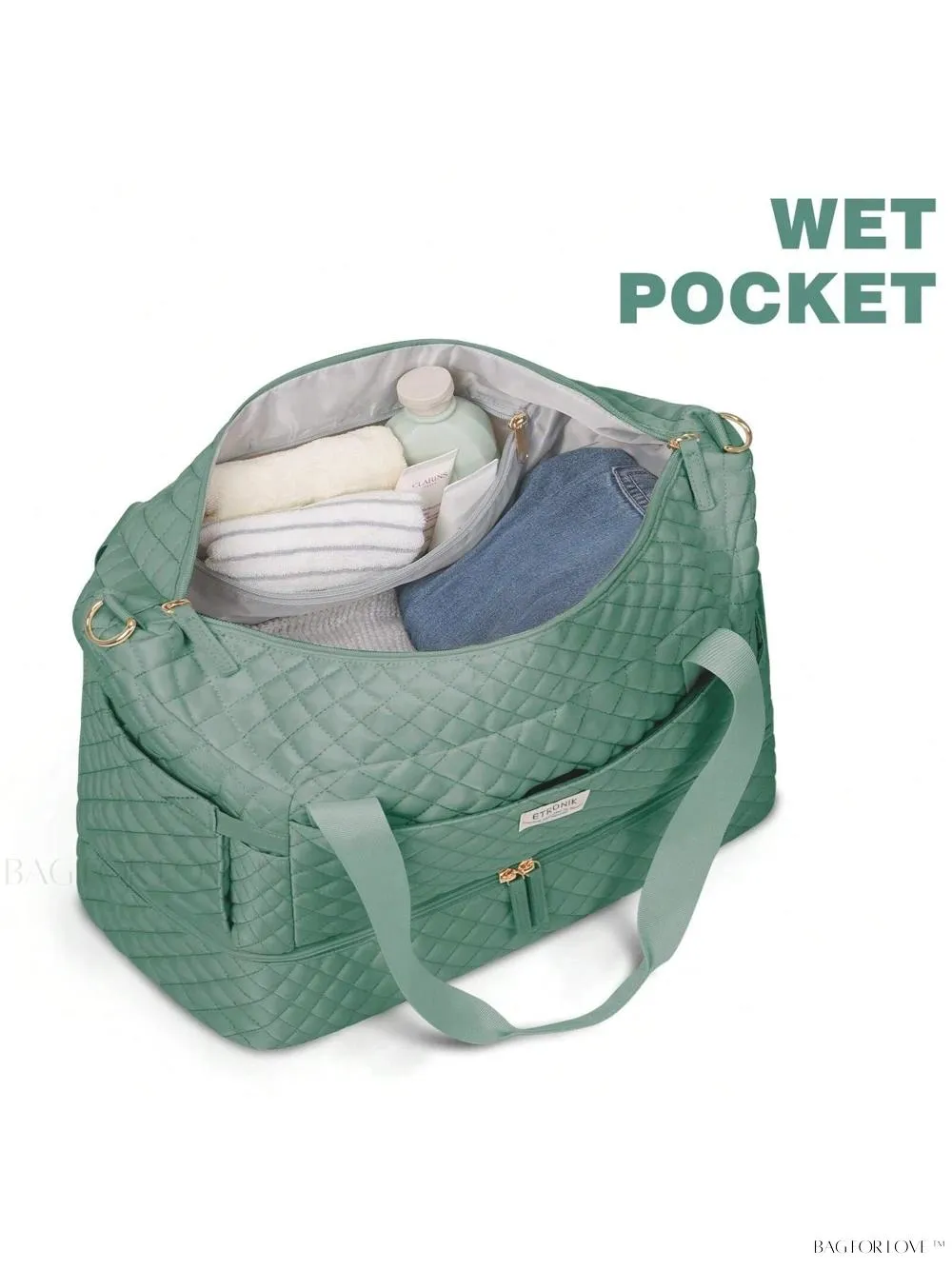 BagForLove - Gym Duffel Bag for Her with Shoe Storage and Wet Pocket