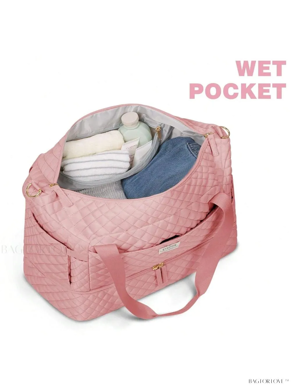 BagForLove - Gym Duffel Bag for Her with Shoe Storage and Wet Pocket