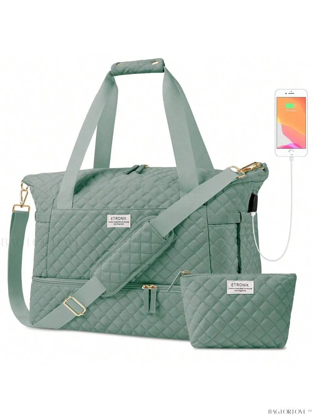 BagForLove - Gym Duffel Bag for Her with Shoe Storage and Wet Pocket