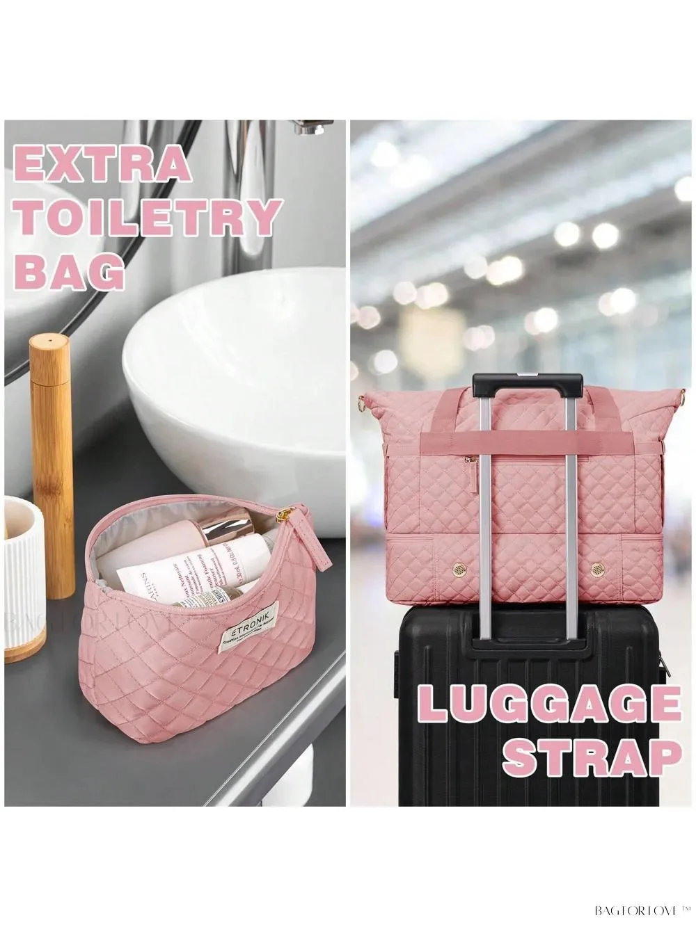 BagForLove - Gym Duffel Bag for Her with Shoe Storage and Wet Pocket