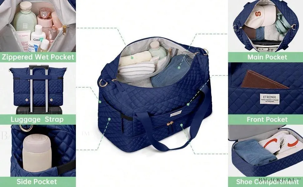 BagForLove - Gym Duffel Bag for Her with Shoe Storage and Wet Pocket