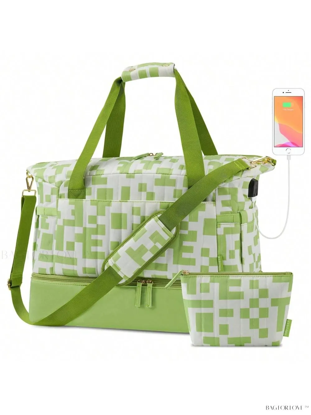 BagForLove - Gym Duffel Bag for Her with Shoe Storage and Wet Pocket