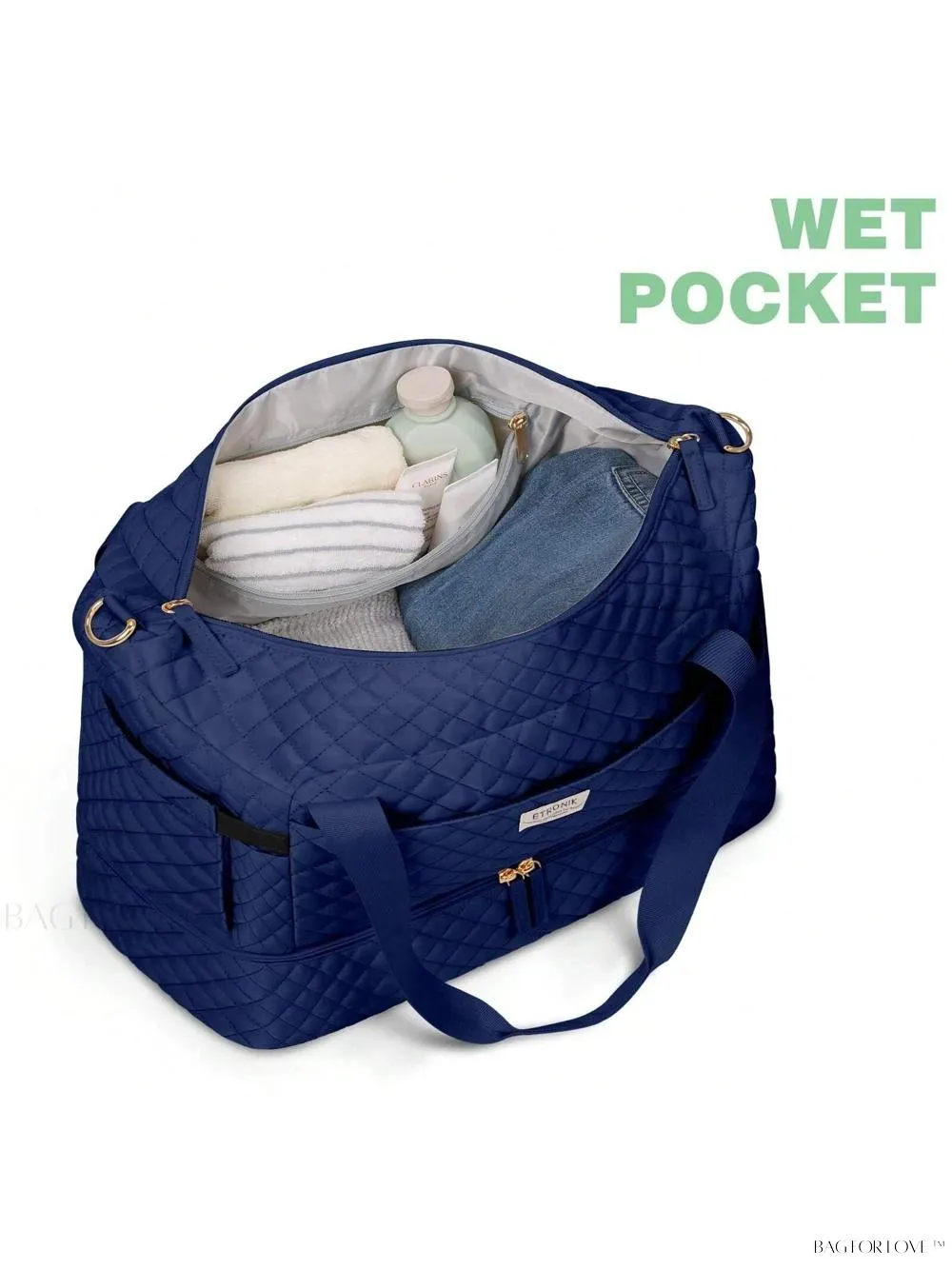 BagForLove - Gym Duffel Bag for Her with Shoe Storage and Wet Pocket